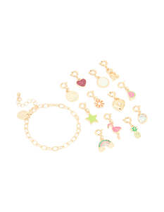 Kids: Kids Blue Gold Charm Bracelet 12-Day Advent Calendar