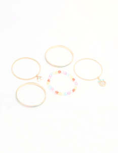 Kids Gold Bangles 5-Pack