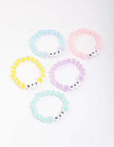 Kids Rainbow BFF Beaded Stretch Bracelet 5-Pack