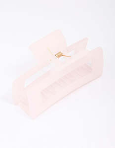 Pastel Pink Rectangular Hair Claw Clip