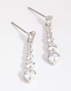 Small Graduated Crystal Drop Earrings