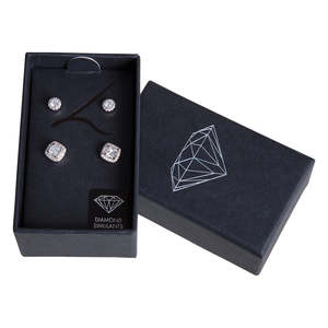 Crystal Earrings: Diamond Simulant Circle & Square Stud Pack