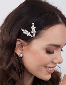 Crystal Earrings: Silver Diamond Simulant Circle Crystal Stud Earrings