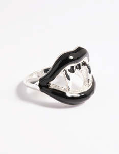 Black: Silver Bite Me Ring