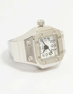 Silver Vintage Rectangle Watch Ring