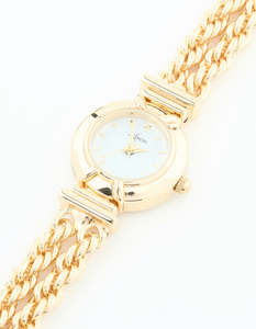 Gold Round Chain Watch Bracelet