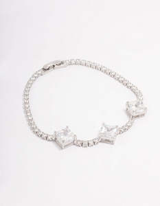 Bridal Party: Silver Pave Flower Stud Earrings