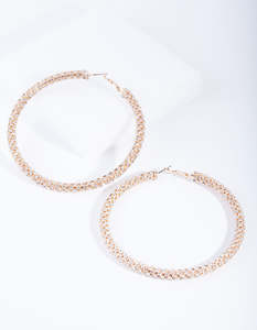 Gold Large Diamante Cup Chain Hoop