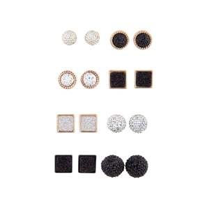 Stud Earrings: Glitter Shape 8-Pack Stud Earring