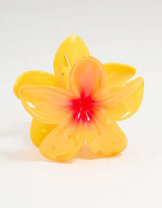 Yellow: Yellow & Orange Ombre Frangipani Claw Clip