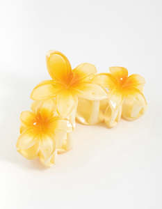 Yellow: Yellow Frangipani Flowers Hair Claw Clip