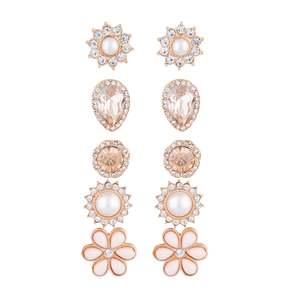 Clip On Earrings: Gold Daisy 5-Pack Clip On Earring