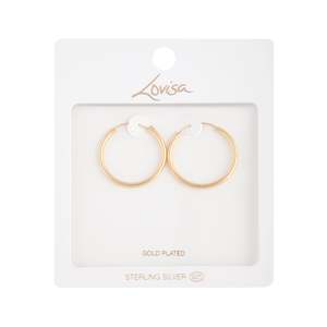 Gold Plated Sterling Silver Hoop Earrings