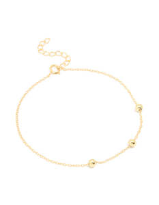 Gold Plated Sterling Silver: Gold Plated Sterling Silver Station Chain Bracelet