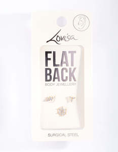 Floral: Gold Plated Surgical Steel Floral Flat Back Pack