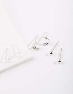 Celestial Earrings: Sterling Silver Celestial Earring Pack