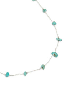 Boutique Collection: Silver Plated Turquoise Semi Precious Stone Station Necklace