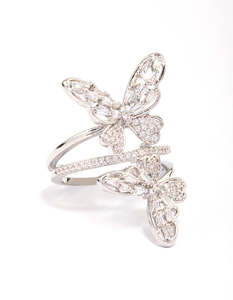 Butterfly: Silver Double Butterfly Ring