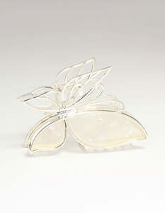 Butterfly: Silver Acrylic Butterfly Claw Clip