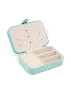 Jewelry Boxes: Light Blue Velvet Rectangle Jewellery Box