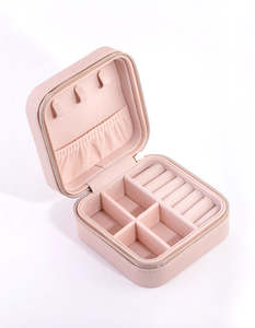 Neutrals: Blush Faux Leather Square Jewellery Box
