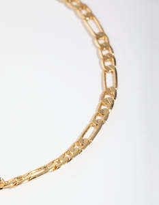 Influencer Edit: Gold Plated Thin Figaro Chain Bracelet