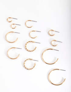 Gold Sleeper Earring 6-Pack