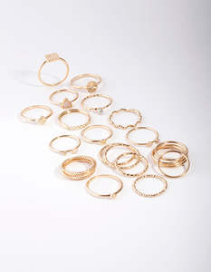 Influencer Edit: Gold Diamond Cut Ring 26-Pack