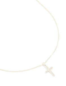Cross: Silver Plated Cubic Zirconia Cross Pendant Necklace