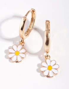 90s: Gold Daisy Huggie Earrings