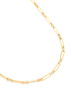 Waterproof Gold Plated Stainless Steel Open Oval Link Necklace