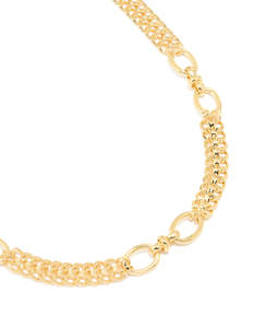 Link Chain Necklaces: Gold Plated Chunky Oval Curb Link Necklace
