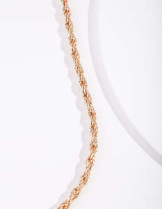 Rope Chain Necklaces: Gold Plated 60cm Thick Rope Necklace