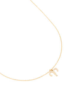 Waterproof Gold Plated Stainless Steel Cubic Zirconia Aries Necklace