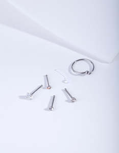 Sale: Silver Surgical Steel Mixed Nose Piercing 6-Pack