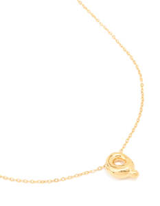 Waterproof Gold Plated Stainless Steel Large Bubble Letter Q Necklace