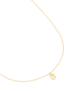 New Arrivals: Gold Plated Cubic Zirconia Letter U Necklace