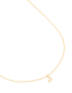 New Arrivals: Gold Plated Brass Cubic Zirconia Letter J Necklace