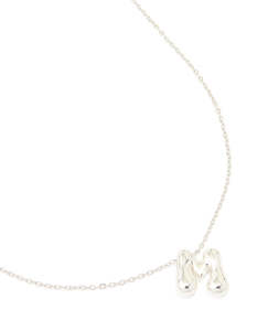 Waterproof Stainless Steel Large Bubble Letter M Necklace