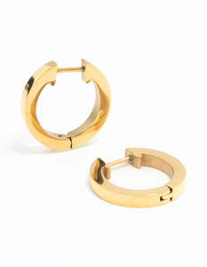 Clickers Hinged Rings: Waterproof Gold Plated Stainless Steel Basic Clicker Hoop Earrings