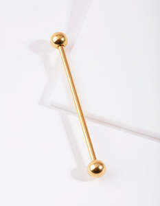 Industrial Piercings: Gold Ball Industrial Bar