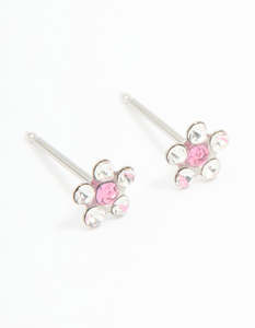 Lovisa Piercing: Surgical Stainless Steel Pink Cubic Zirconia Daisy Piercing Stud