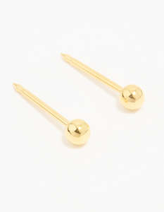 24KT Gold Plated Surgical Stainless Steel3MM Ball Piercing Stud