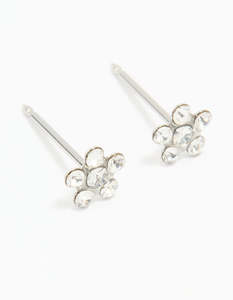 Surgical Stainless Steel Cubic Zirconia Daisy Piercing Stud