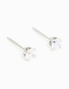 Surgical Stainless Steel 4MM Cubic Zirconia Piercing Stud