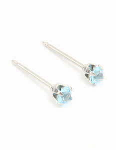 Lovisa Piercing: Surgical Stainless Steel 3MM Blue Cubic Zirconia Piercing Stud