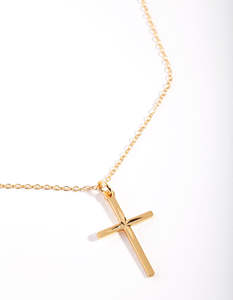 Mens Jewelry: Sterling Silver Gold Cross Necklace