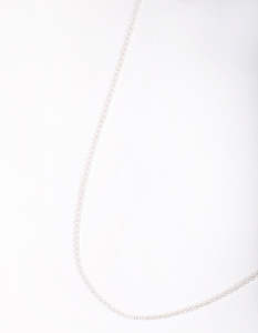 Sterling Silver Necklaces: Sterling Silver 45cm Plain Chain Necklace