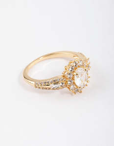 Gold Plated Opulent Statement Ring