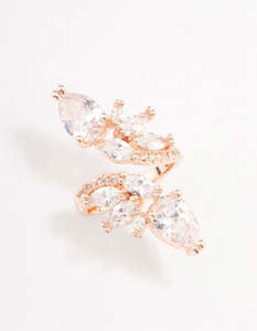 Rose Gold Fashion: Rose Gold Linear Floral Ring